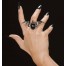 Gotische Fledermaus Ring mit Edelstein 1