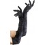 Schwarze veloursamt Handschuhe 53cm