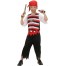 Piraten Junge Kostüm 4-teilig in rot-weiß 2