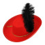 Musketier Hut mit Feder für Kinder rot