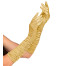 Geraffte Handschuhe in Gold 44cm