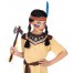 Indianer Kinderperücke mit Stirnband und blauer Feder 2