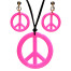 Hippie Peace Schmuckset pink