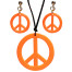 Hippie Peace Schmuckset orange