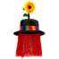 Crazy Clowns Hut mit Haaren und bunter Blume