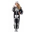 Skelett Oversize Fleece Overall Kostüm