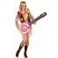 Aufblasbare Flower-Power Gitarre pink