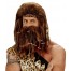Cavemann Höhlenmann Perücke mit Bart und Stirnband für Herren