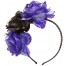 Haarreif mit Rosen violett-schwarz 2