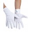 Weiße Handschuhe mit Druckknopf XL