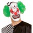 Killer Clown Latex-Halbmaske mit Haaren 1