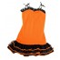 Neon Rüschen Kleid orange für Damen