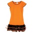 Neon Rüschen Kleid orange für Kinder