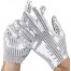 Pailletten Handschuhe silber 7