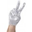 Pailletten Handschuhe silber 5
