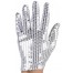 Pailletten Handschuhe silber 6
