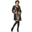 Premium Piratin Mantel schwarz-silber für Damen 1