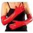 Rote Vinyl Glanz Handschuhe