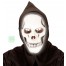 Leuchtende Skelett Sensenmann Maske mit Kapuze weiß 1