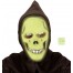 Leuchtende Skelett Sensenmann Maske mit Kapuze grün 1