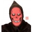 Leuchtende Skelett Sensenmann Maske mit Kapuze rot 1