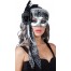 Venezianische Maske Deluxe schwarz-silber