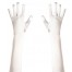 Weiße elastische Satin-Handschuhe 43cm