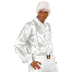 Weißes Disco-Rüschenhemd aus Satin für Herren